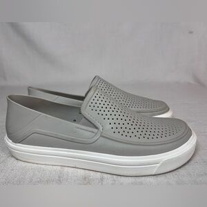 Crocs Shoes Womens 10 Citilane Roka Perforated Slip On Loafer Flats 204622 Gray
